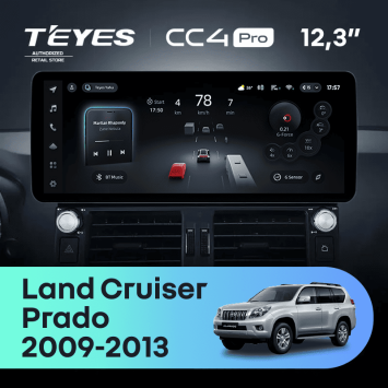 Штатная магнитола Teyes CC4 Pro 12.3" 8/128 Toyota Land Cruiser Prado 150 (2009-2013)
