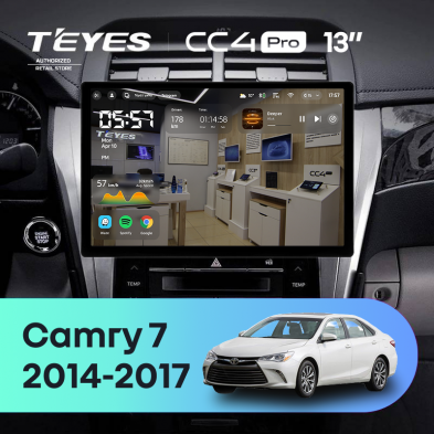 Штатная магнитола Teyes CC4 Pro 12/256 Toyota Camry 7 XV 50 55 (2014-2017) (13") Тип-B