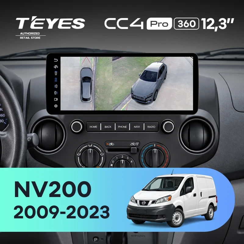 Штатная магнитола Teyes CC4 Pro 12.3" 360 12/256 Nissan NV200 M20 (2009-2023) F1