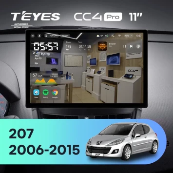 Штатная магнитола Teyes CC4 Pro 8/128 Peugeot 207 (2006-2015) (11")