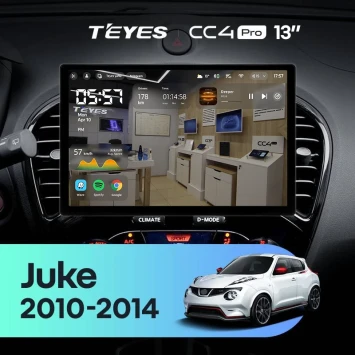 Штатная магнитола Teyes CC4 Pro 8/128 Nissan Juke (2010-2014) (13") Тип-A