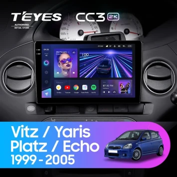 Штатная магнитола Teyes CC3 2K 4/64 Toyota Platz (1999-2005) F2