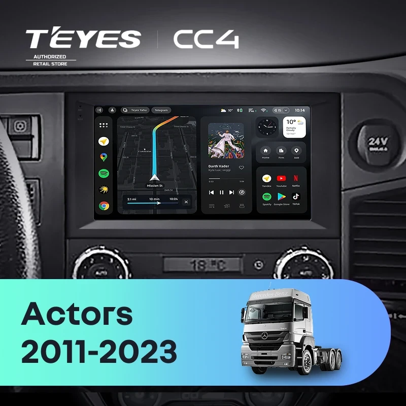 Штатная магнитола Teyes CC4 8/128 Mercedes-Benz Actros (2011-2023)
