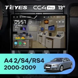 Штатная магнитола Teyes CC4 Pro 8/128 Audi A4 (2000-2009) (0din) (13")