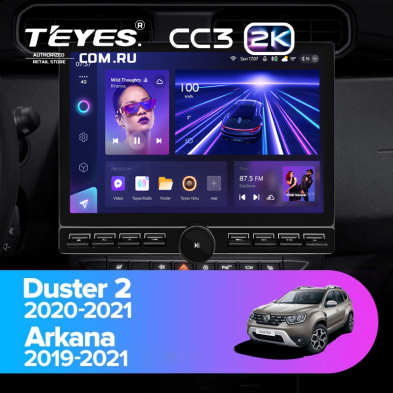 Штатная магнитола Teyes CC3 2K 6/128 Renault Duster HM 2 (2020-2021) F2 (13&quot; с кнопками)