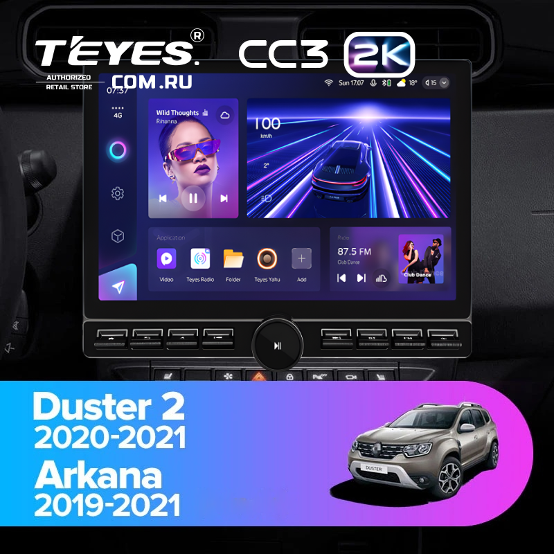 Штатная магнитола Teyes CC3 2K 6/128 Renault Duster HM 2 (2020-2021) F2 (13&quot; с кнопками)