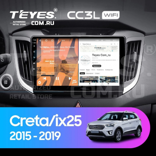 Штатная магнитола Teyes CC3L WiFi 2/32 Hyundai Creta (2015-2019) — 