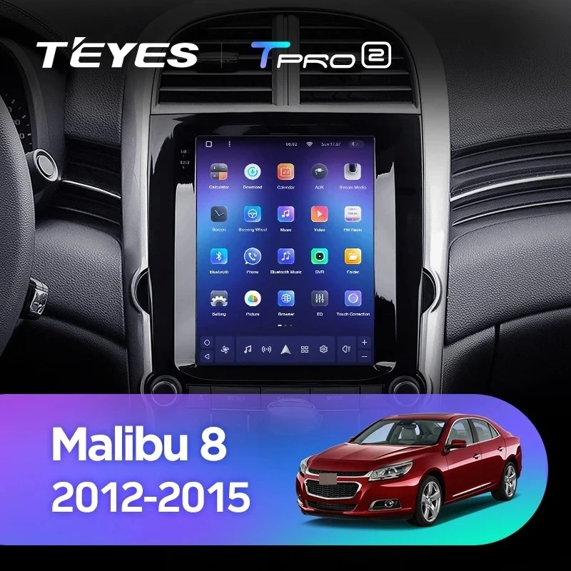 Штатная магнитола Tesla style Teyes TPRO 2 4/32 Chevrolet Malibu 8 (2012-2015) F2