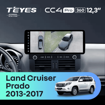 Штатная магнитола Teyes CC4 Pro 12.3" 360 8/128 Toyota Land Cruiser Prado 150 (2013-2017) F2