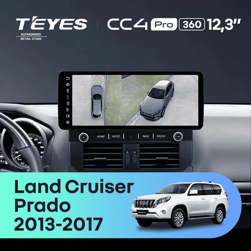 Штатная магнитола Teyes CC4 Pro 12.3" 360 8/128 Toyota Land Cruiser Prado 150 (2013-2017) F2