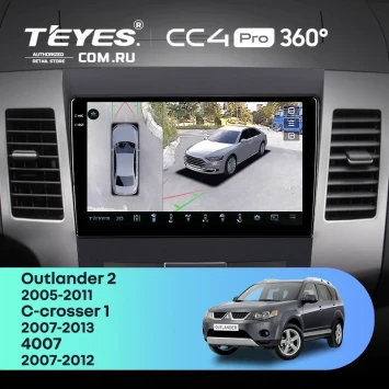 Штатная магнитола Teyes CC4 Pro 360 12/256 Peugeot 4007 (2007-2012) F2 Тип-B