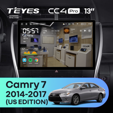 Штатная магнитола Teyes CC4 Pro 12/256 Toyota Camry 7 XV 50 55 (2014-2017) (North America) (13")