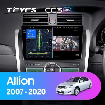 Штатная магнитола Teyes CC3 2K 360 6/128 Toyota Allion T260 (2007-2020) Правый руль