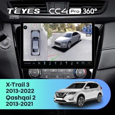 Штатная магнитола Teyes CC4 Pro 360 8/128 Nissan X-Trail 3 T32 (2013-2022) F2 Тип-C (11")