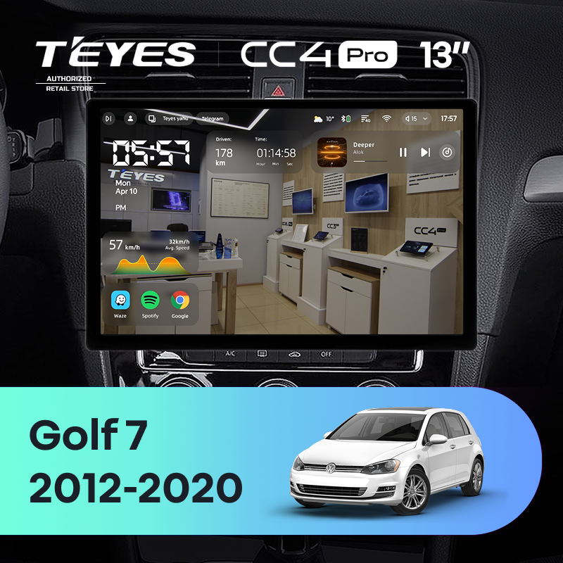 Штатная магнитола Teyes CC4 Pro 8/128 Volkswagen Golf 7 MK7 (2012-2020) F2 (13&quot;)