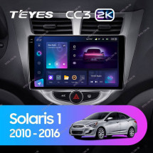Штатная магнитола Teyes CC3 2K 6/128 Hyundai Solaris 1 (2010-2016)