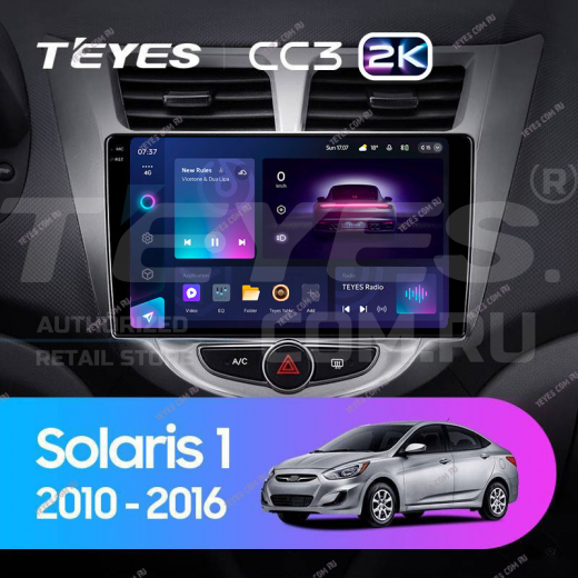 Штатная магнитола Teyes CC3 2K 6/128 Hyundai Solaris 1 (2010-2016) — 