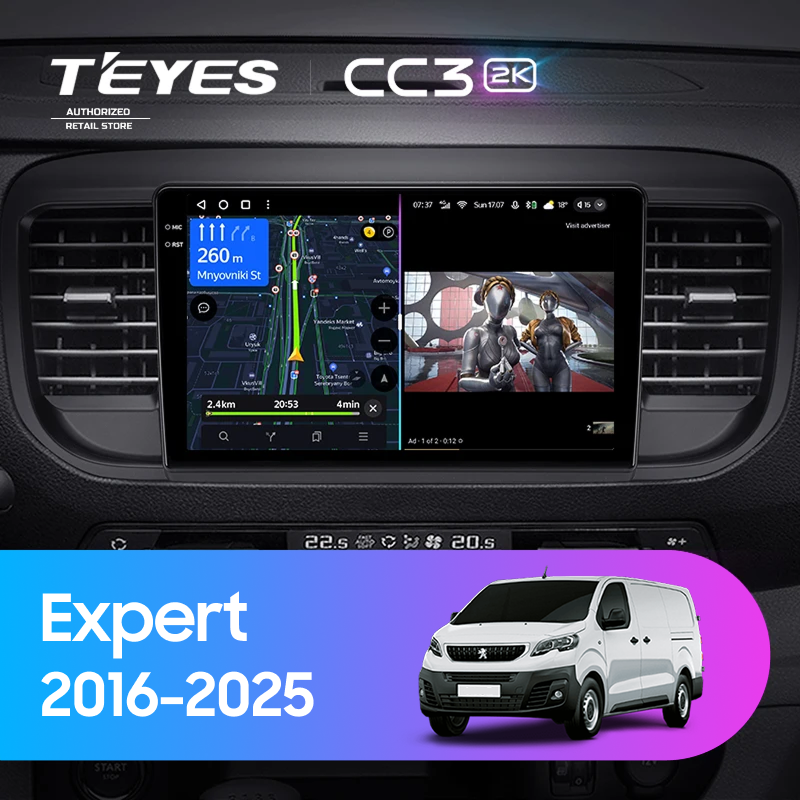 Штатная магнитола Teyes CC3 2K 4/32 Peugeot Expert (2016-2025)