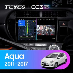 Штатная магнитола Teyes CC3 2K 4/32 Toyota Aqua (2011-2017) правый руль