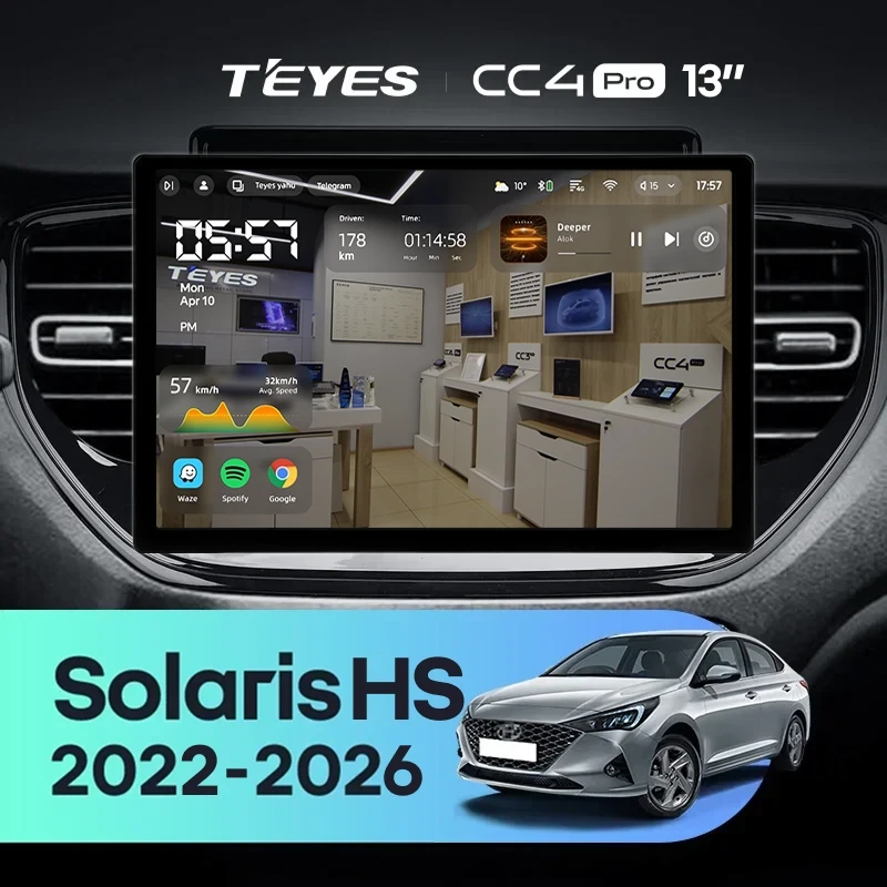 Штатная магнитола Teyes CC4 Pro 12/256 Solaris HS (2022-2026) (13")