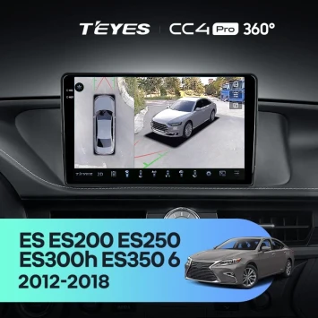 Штатная магнитола Teyes CC4 Pro 360 12/256 Lexus ES ES200 ES250 ES300h ES350 XV60 VI (2012-2018) Тип-C