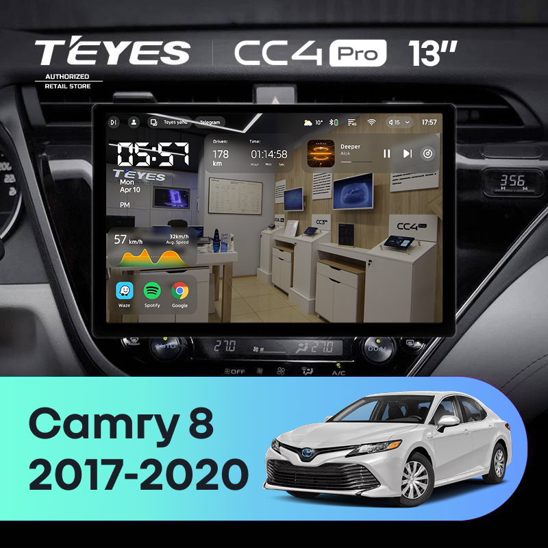 Штатная магнитола Teyes CC4 Pro 12/256 Toyota Camry 8 XV 70 (2017-2020) (13&quot;)