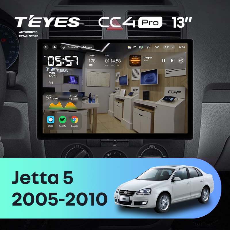 Штатная магнитола Teyes CC4 Pro 8/128 Volkswagen Jetta 5 (2005-2010) (13&quot;)