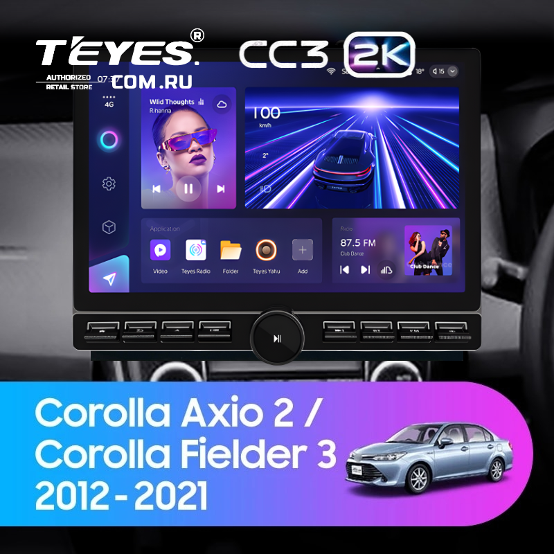 Штатная магнитола Teyes CC3 2K 6/128 Toyota Corolla Axio 2 E160 (2012-2021) (13&quot; с кнопками)