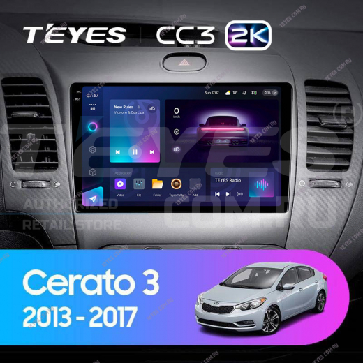 Штатная магнитола Teyes CC3 2K 4/64 Kia Cerato 3 YD (2013-2017) Тип-AB — 