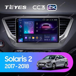 Штатная магнитола Teyes CC3 2K 6/128 Hyundai Solaris 2 (2017-2018) Тип-A