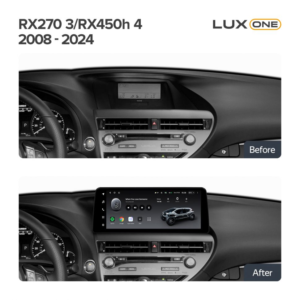 Переходная рамка Lexus RX270 3 RX450h 3 AL10 2008-2015 RX450h 4 AL20 (2015-2024) Тип-C (12,3&quot;)