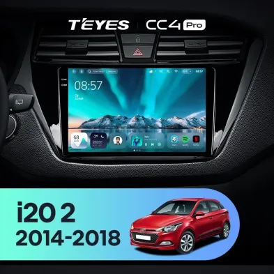 Штатная магнитола Teyes CC4 Pro 8/128 Hyundai i20 2 GB (2014-2018) Правый руль