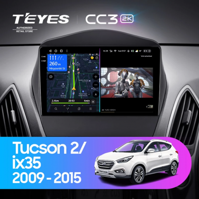Штатная магнитола Teyes CC3 2K 360 6/128 Hyundai ix35 (2009-2015) (Tucson 2) Тип-AB