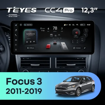 Штатная магнитола Teyes CC4 Pro 12.3" 8/128 Ford Focus 3 Mk 3 (2011-2019)