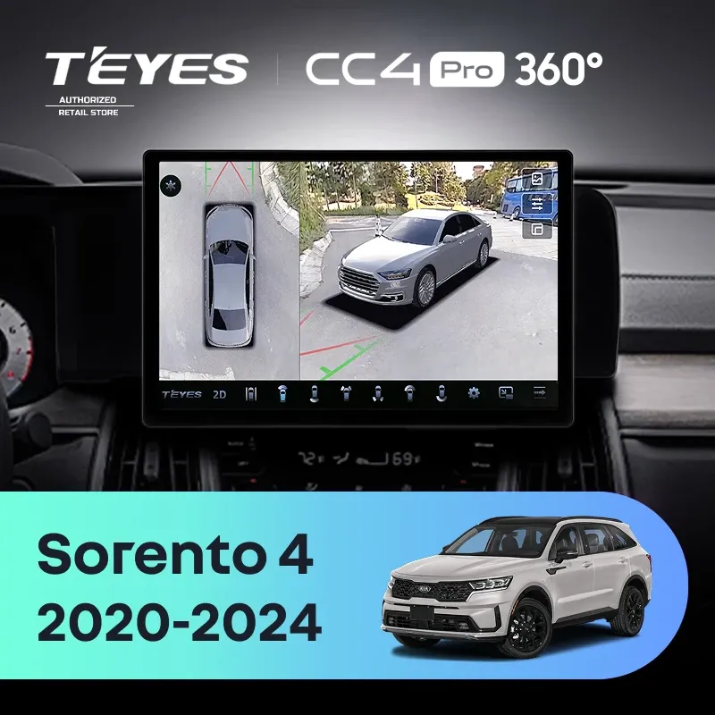 Штатная магнитола Teyes CC4 Pro 360 12/256 Kia Sorento 4 MQ4 (2020-2024) (13")