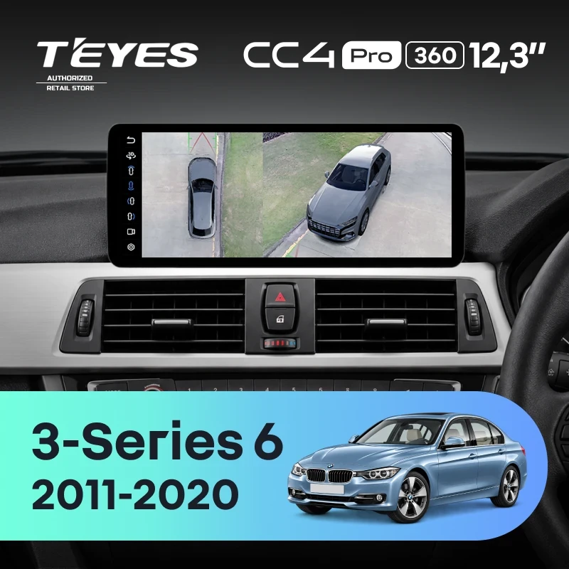Штатная магнитола Teyes CC4 Pro 12.3" 360 12/256 BMW 3-Series 6 F30 F31 (NBT) (2011-2020) Правый руль