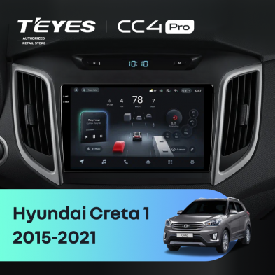 Штатная магнитола Teyes CC4 Pro 12/256 Hyundai Creta 1 (2015-2021) Тип-B