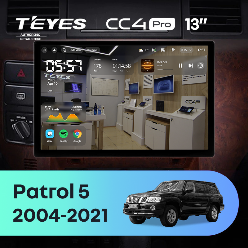 Штатная магнитола Teyes CC4 Pro 8/128 Nissan Patrol V 5 Y61 (2004-2021) F3 (13&quot;)