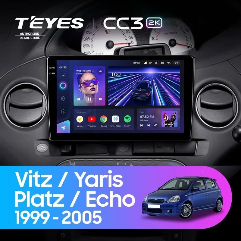 Штатная магнитола Teyes CC3 2K 360 6/128 Toyota Yaris (1999-2005) F2