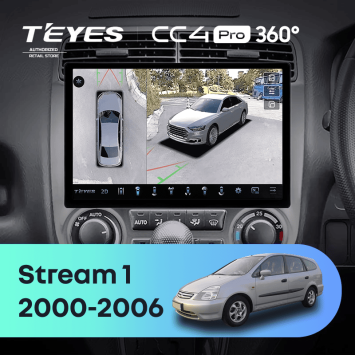 Штатная магнитола Teyes CC4 Pro 360 12/256 Honda Stream 1 (2000-2006) F2 (11")