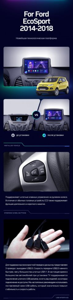 Штатная магнитола Teyes CC3 2K 4/32 Ford EcoSport (2014-2018)