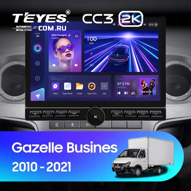 Штатная магнитола Teyes CC3 2K 6/128 для GAZ Gazelle Busines (2010-2021) F2 (13&quot; с кнопками)