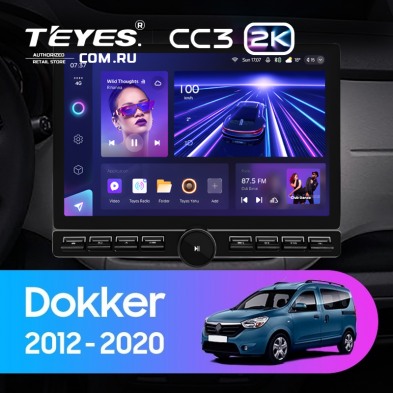 Штатная магнитола Teyes CC3 2K 6/128 Renault Dokker (2012-2020) (13&quot; с кнопками)