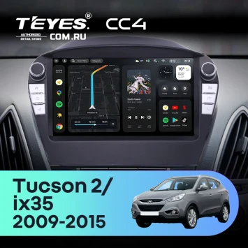 Штатная магнитола Teyes CC4 6/64 Hyundai ix35 (2009-2015) (Tucson 2) (с кнопками) Тип-AB