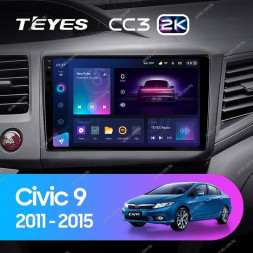 Штатная магнитола Teyes CC3 2K 4/64 Honda Civic 9 FB FK FD (2011-2015)