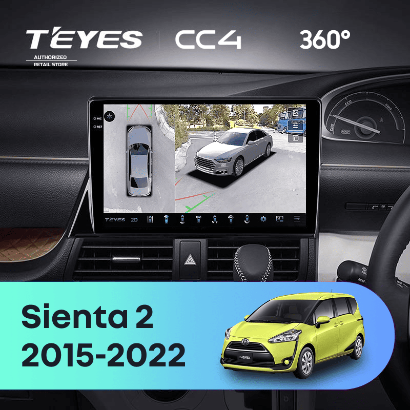Штатная магнитола Teyes CC4 360 6/64 Toyota Sienta 2 XP170 (2015-2022) Правый руль