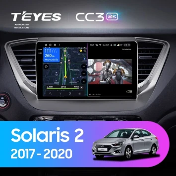 Штатная магнитола Teyes CC3 2K 6/128 Hyundai Solaris 2 (2017-2020) F1 Тип-B