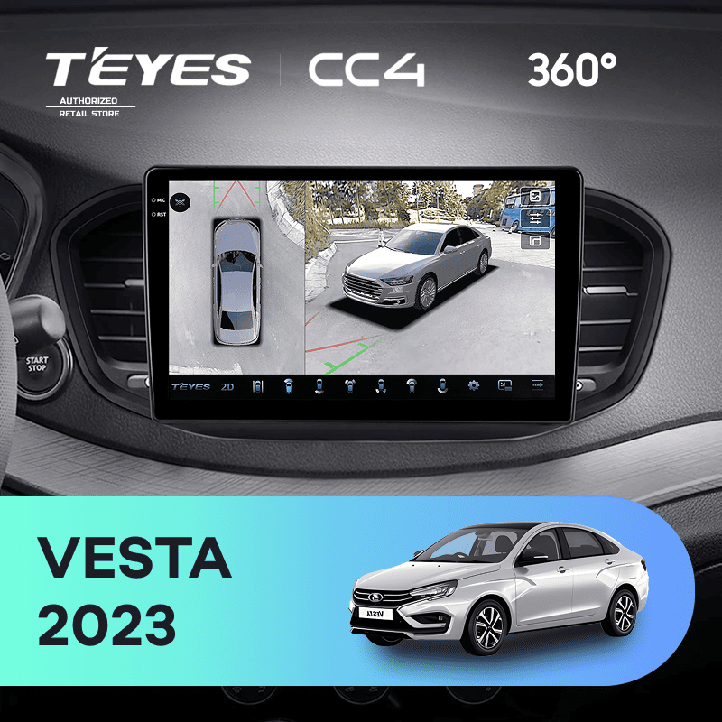 Штатная магнитола Teyes CC4 360 8/128 LADA Vesta (2023-2026) F2 Тип-A