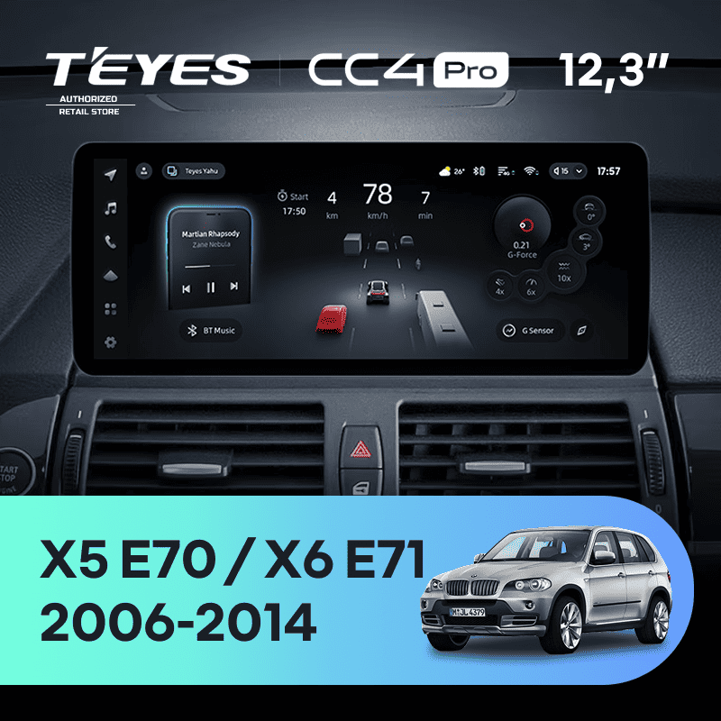 Штатная магнитола Teyes CC4 Pro 12.3" 8/128 BMW X5 E70 (CCC) (2006-2014) Universal