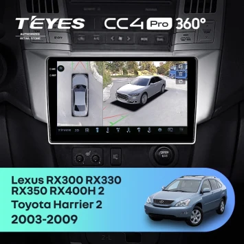 Штатная магнитола Teyes CC4 Pro 360 8/128 Toyota Harrier (2003-2009) F1